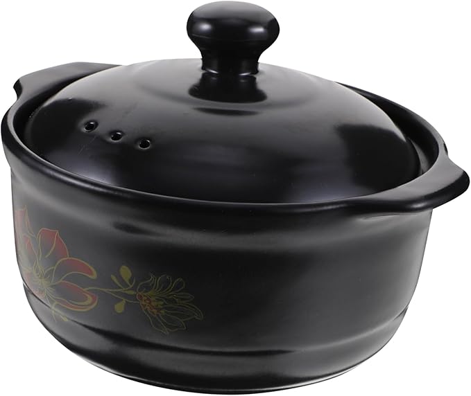 ABOOFAN Kitchen Ceramic Pot for Stewing High-temp Resistant Casserole for Home Cooking Ergonomic Design for Safe Handling for Soup and Rice Dishes Servings