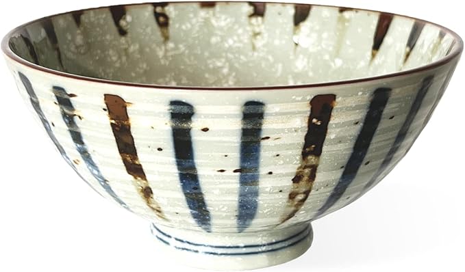 Traditional Style Japanese Ceramics Rice Bowl Chawan Pottery, Dishwasher Microwave Safe Made in Japan (Sabitokusa, Medium (oohira))