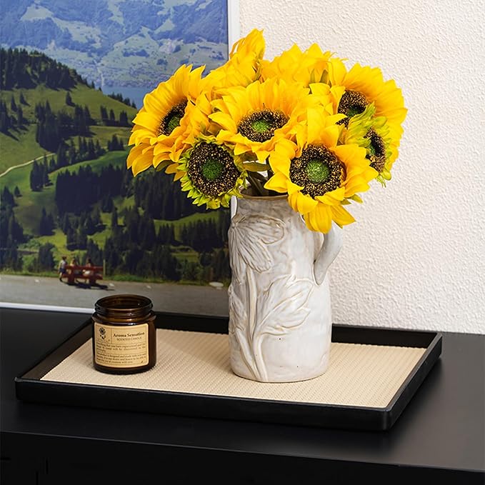 Small Ceramic Vase for Flowers - Handmade Decorative Pitchers Vase,Modern Boho Ins Style Decorative Vase for Fresh or Dried Flowers,Unique Cute Decor Small Vase for Home Decor