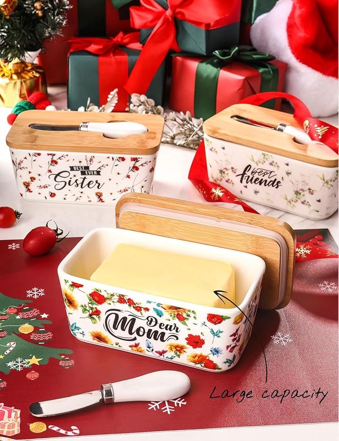 Gifts for Mom Birthday Gifts for Women Dear Mom Thanksgiving Christmas Birthday Mothers Day Gifts for Mom Butter Dish with Lid