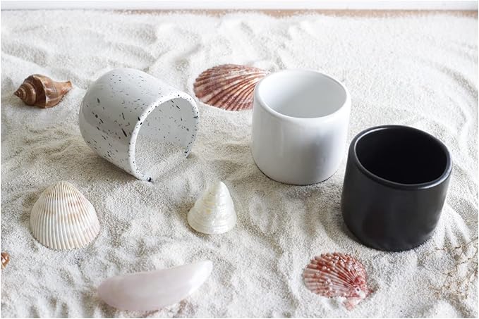 roro Handcrafted Matte Black Ceramic Tea & Coffee Sipper Cups, 8 oz - Set of 2, Artisan Stoneware, Lead-Free, Microwave & Oven Safe