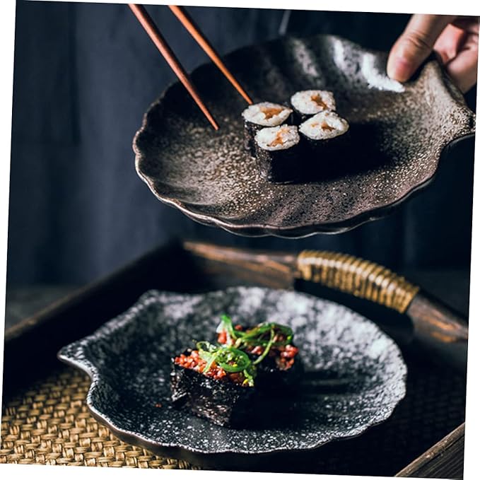 IMIKEYA 1pc Creative Shell Shape Ceramic Dinner Plate Unique Tableware for Home and Restaurant Use for Pasta Salad and Fruits Easy to Clean and Stylish Design