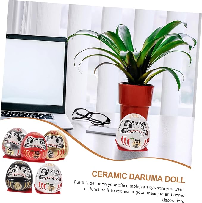 Wobbling Figurine Ceramic Sculpture Japanese Decor Lucky Mascot for Living Room