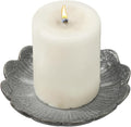 uxcell Candle Holder Plates, 4 Inch Ceramic Candle Tray Tealight Incense Holder Dish Candlestick for Tea Light Aromatherapy Wedding Rustic Vintage Home Decor, Sunflower Gray
