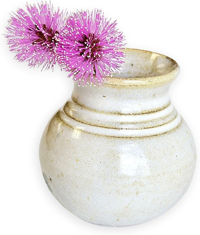 Handcrafted Miniature Ceramic Flower Vase – Thoughtful Mother's Gift with Poem – Ideal for Garden Blooms