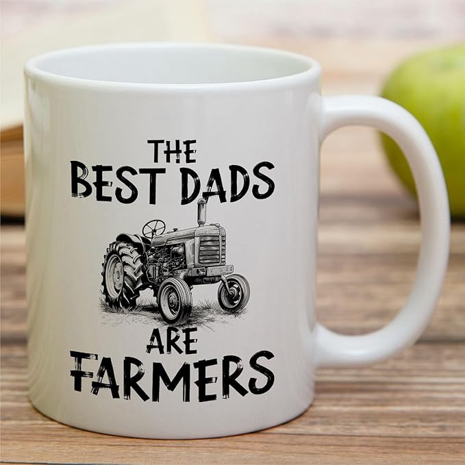 Retreez Funny Farmer Dad Mug – The Best Dads Are Farmers Mug – 11 Oz Ceramic Coffee or Tea Cup - Birthday Gift for Farming Father, Agriculture Dad, Farm Life Humor, Father's Day Gift, Country Dad Mug