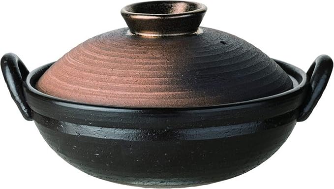 Japanese Donabe Pot for 3 People, 2100ml, Banko-Yaki Made in Mie, Japan