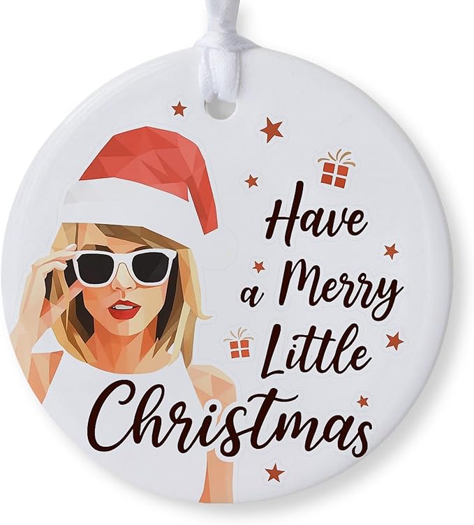 Merry Christmas Ornament, Have a Merry Little Holiday Ceramic Christmas Tree Ornament, Gift for Music Lovers, Giftbox Included