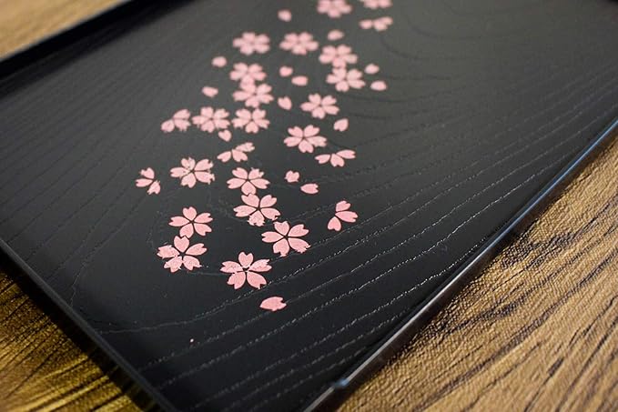 Cherry Blossom Pattern Tea Serving Tray, Japanese Style, 10 x 6.3inches