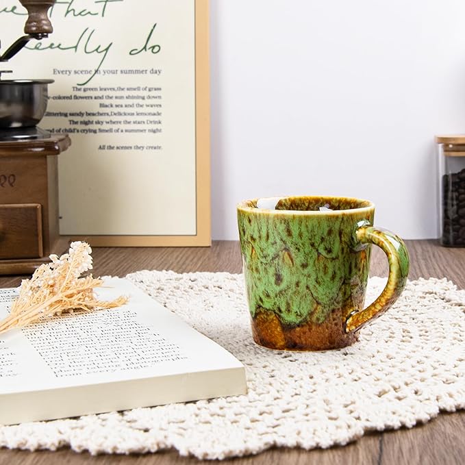 4.2 oz Espresso Cups Set of 2, Ceramic Coffee Mugs Demitasse Cups, Small Espresso Mugs for Shot of Coffee, Tea Cups with Handles, Gift for coffee Lovers