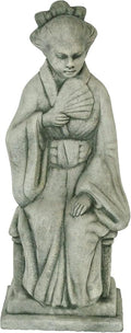 Sitting Geisha on Pedestal Garden Statue Concrete Asian Sculpture