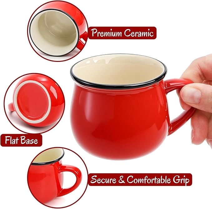 5 Oz 6 Pcs Cute Coffee Mugs, Mini Ceramic Espresso Cups, Small Demitasse Mugs with Handle for Home Kitchen Coffee Bar, Ideal Birthday Holiday Gift for Microwave & Dishwasher Safe