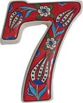 Large Ceramic Housewarming Sign Ceramic Address Plaque House Numbers Sign Door Personalized Coloured Decorative Hand Decoratede Housewarming Gifts Tulip Design 12 * 9 cm (Red, 7)