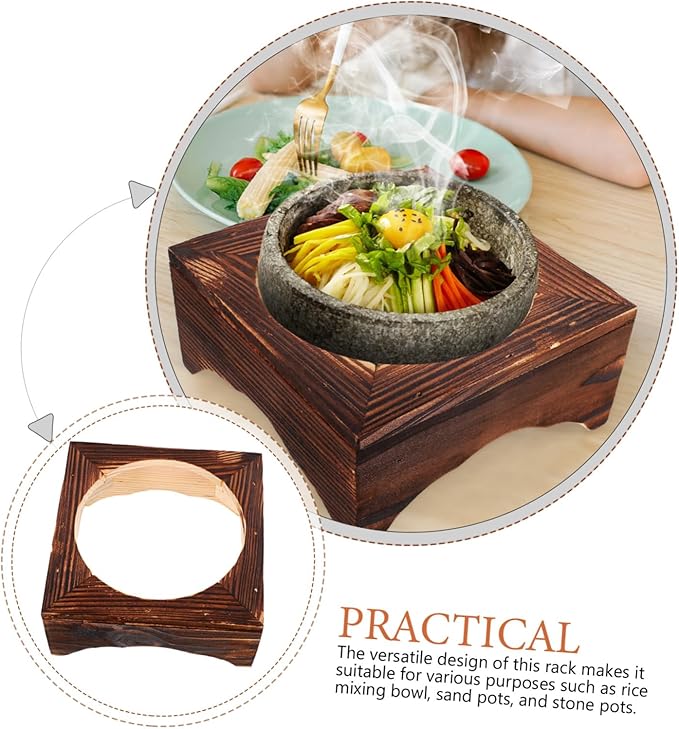 Bibimbap Stand Korean Stone Pot Stand Heat-resistant Desktop Wok Rack Easy to Use Stone Bowl Tray