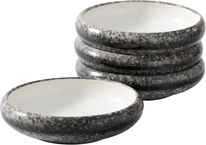 Uaral Serving Dishes,Salad Plate,Japanese Stoneware Appetizer Plate,Set Of 4,5.5 Inch,14 oz(White)