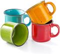 bestone Set of 4 Large Ceramic Mugs with Handles, 16 oz, Vibrant Colors, Microwave & Dishwasher Safe, Perfect for Coffee, Cereal, Latte, Salad, Noodles
