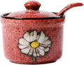 Ceramics Retro Flower Sugar Salt Pepper Storage Jar Seasoning Pot with Lid And S