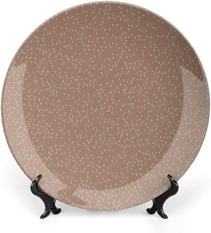 Christmas Decorative Plate for Display Geometric Asian Polkadot Household Home Supplies Wall Hanging Decoration with Display Stand Custom Gifts for Men Women, 6", 7", 8", 10"