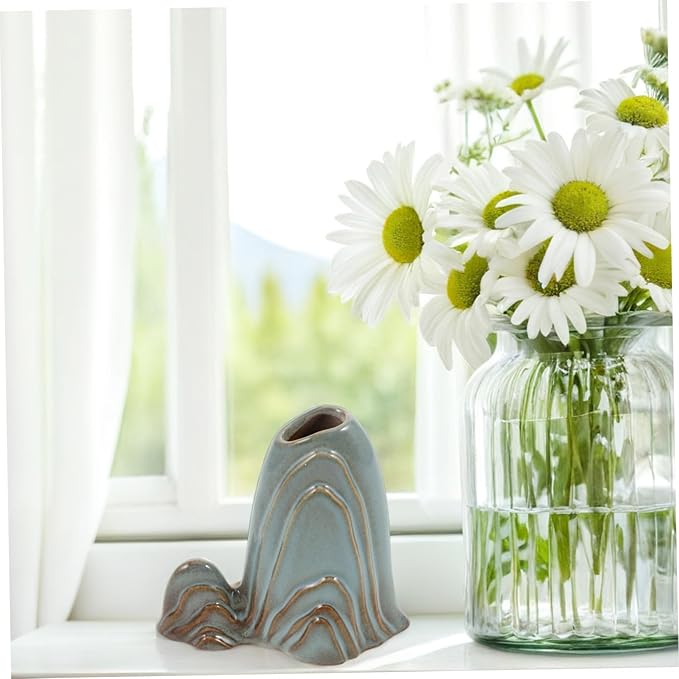 Miniature Mountain Ceramic Sculpture Elegant Fish Tank Decor for Home Office and Zen Garden Versatile Aquarium Landscape Ornament