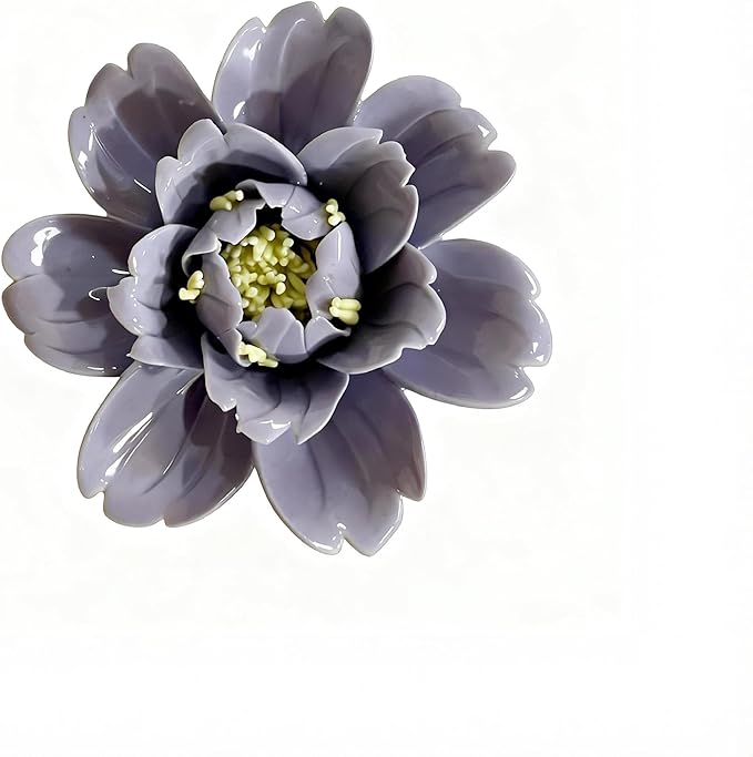 CEUYGT Handmade Ceramic Wall Flower Decor - Peony Home Wall Art, Perfect for Living Room, Bedroom, or Office Decoration Purple Peony 3.54"(Medium)