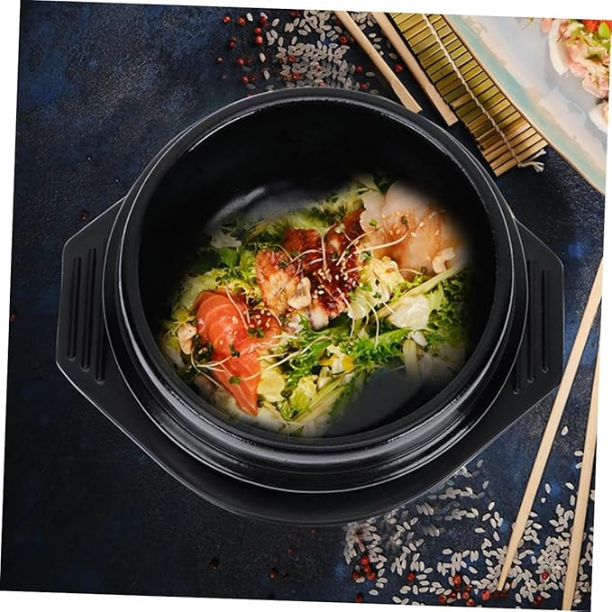 Non-stick Korean Stone Pot for Bibimbap Dolsot Pot Set Ceramic Casserole Heat Resistant Cooking
