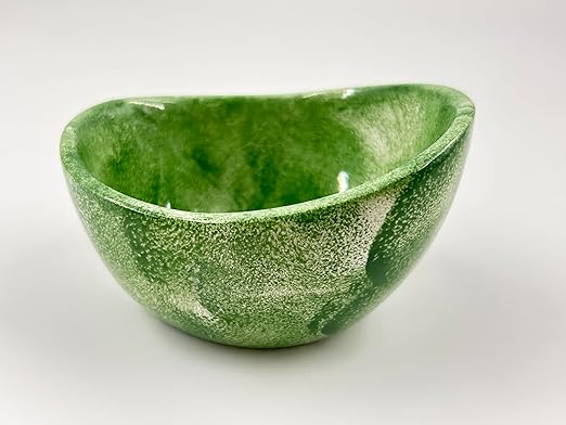 Ceramic Herb Stripper Bowl with Multi-Size Holes, Handmade Kitchen Tool, White (Green)