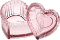 WHJY Glass Jewelry Box for Girls Heart Shaped Container with Lids Small Decorative Trinket Organizer for Vanity Room Decor Crystal Pink Storage Jar for Rings Earrings Necklaces