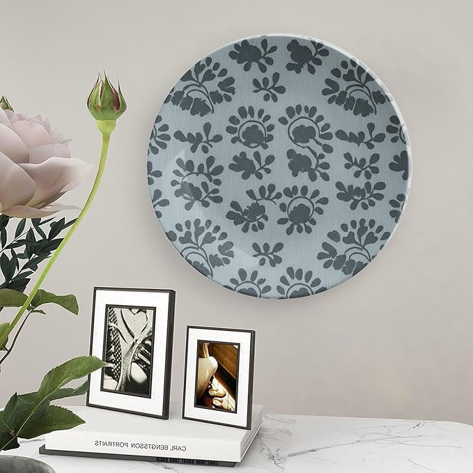 Home Decorations Decorative Plate, Giant Leaf Chinoiserie Blue Customize Christmas Gifts Wall Hanging Decoration for Festival Art Decoration Household Decor, with Display Stand And Hook Up