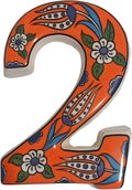 Large Ceramic Housewarming Sign Ceramic Address Plaque House Numbers Sign Door Personalized Coloured Decorative Hand Decoratede Housewarming Gifts Tulip Design 12 * 9 cm (Orange, 2)