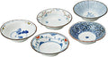 Saikaitoki 31988 Hasami Ware Small Bowl Set, Dyed Brocade Picture, Diameter 3.7 inches (9.5 cm), Small Included, 5 Patterns, Dinnerware Set, Gift, Birthday, Scissors, Tableware, Stylish, Microwave,