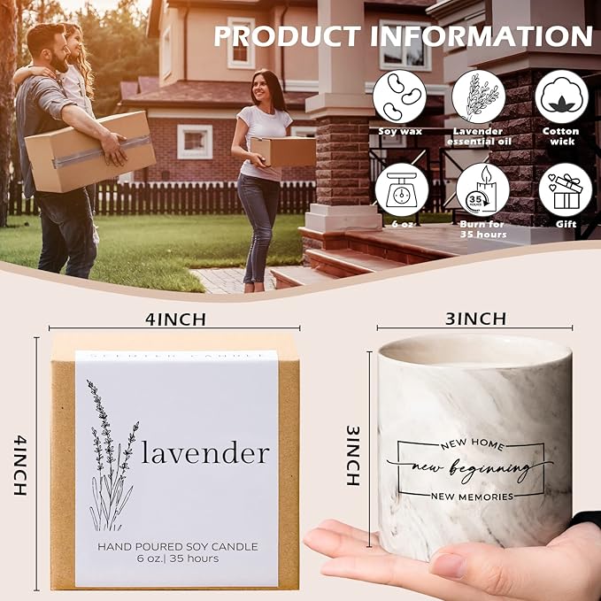 Freejac House Warming Gifts New Home Housewarming Gift for Women Men Friend New Home Gift Ideas New Homeowner Gifts House Warming Decoration Party Decor Porcelain Ceramics Scented Candle