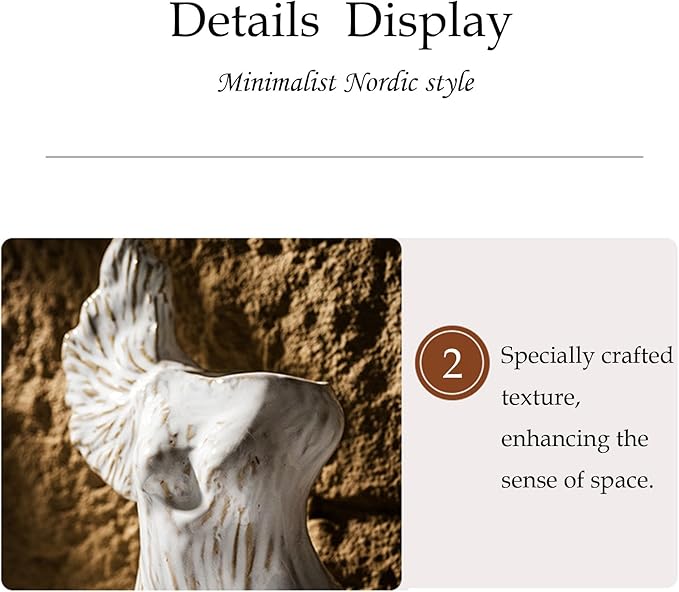 Art Vase, Sculptural Ceramic Vases for Home Decor, Handcrafted Wabi-Sabi Style Female Torso Vase with Single Wing and Textured Gradient Glaze, Modern Minimalist Decoration, Unique Gift Idea