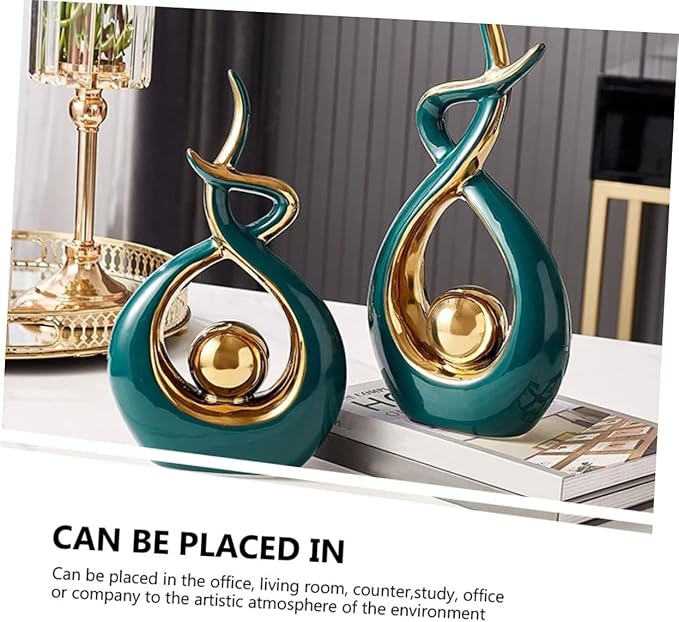 Vaguelly Ceramic Modern Abstract Art Statue for Home Decor Lightweight Sculpture for Living Room and Dining Table Centerpiece Unique Design for Artistic Touch Bedroom and Study