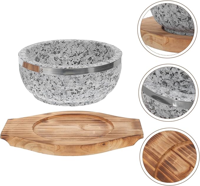 Korean Stone Pot Stone Bowl Bibimbap Supply Kitchen Food Bowl Daily Use Bibimbap Reusable Serving Korean
