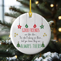 NGHYANA Ceramic Christmas Ornament 3.2 Inch Good Friends Quote Holiday Decoration