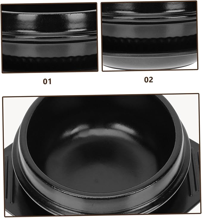 ABOOFAN 1set Ceramic Stew Pots Korean Stone Pot Cooking Tray High Grade Ceramic Even Heat Distribution