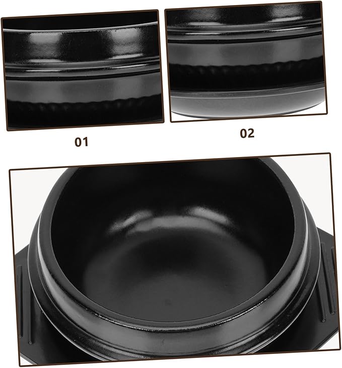 PRETYZOOM Korean Stone Pot Chinese Pot Casserole Ceramic Cooking Heat Insulated Tray