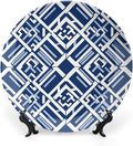 Navy Blue Geometric China Plates for Display Club Table Supplies Wall Display Holiday Party Decorations Custom Gifts for Men Women Halloween, 6", 7", 9", 10"