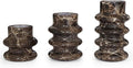 Vixdonos Marble Candle Holder Set of 3 Taper Candle Candlestick Mantle Candle Stand for Home Decor,Wedding,Party and Table Centerpieces(Brown)