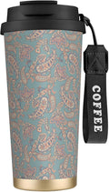 Asian Elements Paisley for Travel Coffee Mug 100% Leakproof 316 Stainless Steel Vacuum Insulated Tumbler with Lid and Straw for Water, Iced Tea or Coffee, Smoothie and More