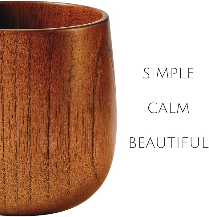 JapanBargain 4079, Wooden Tea Cup Water Coffee Mug Japanese Zen Style Teacup 4 ounce 120ml