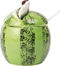 Hand-painted Ceramic Fruit Shape Sugar Bowl Spice Jar Seasoning Pot with Lid Spoon (Watermelon)