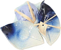 Earthen Vessels Pottery, Handmade, Hydrangea Leaf, Tea Bag Holder, Teaspoon Rest or Ring Dish, Set of 3 in Starry Night Blue