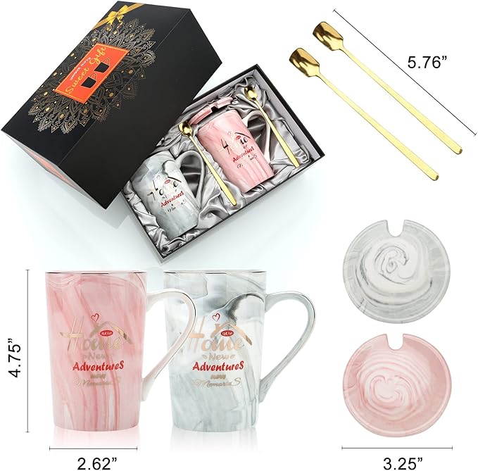 Housewarming Gifts for New Home - Unique House Warming Gifs Ideas - New Home Adventure Memories Couple Coffee Mug Set Presents, First Gifts for New House