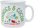 Silver Buffalo Peanuts Christmas Snoopy Cookies And Cocoa Snoopy's Holiday Treats Ceramic Camper Mug, 20 ounces