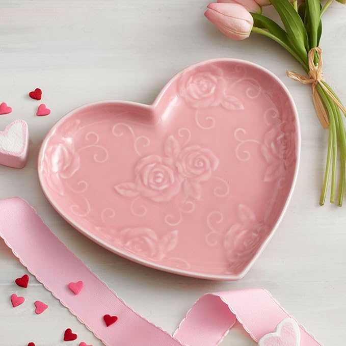 Pfaltzgraff Tearose Heart Salad Dessert Plate, 9" Pink