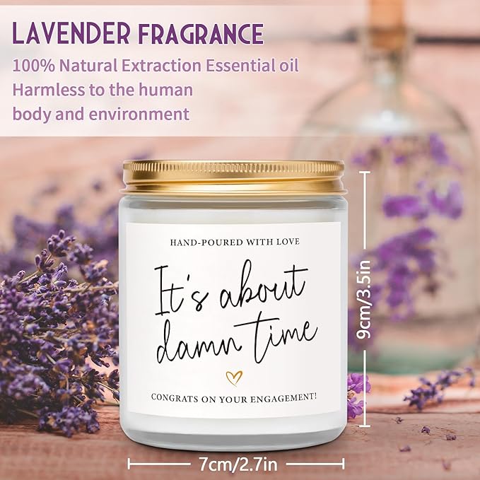 Engagement Gifts for Couples 2026, Bride and Groom, Gift for Newly Engaged Couples, Engagement Gifts for Women, Her, Friend, Best Engaged Wedding Gift for Mr & Mrs - Lavender Scented Candles (7oz)