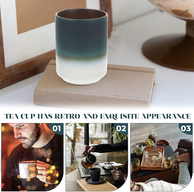Retro Japanese Tea Cup 250ml Ceramic Water Cup Vintage Tea Brewing Mug for Tea Lovers