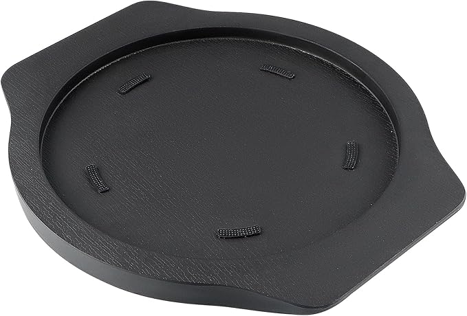 Stone Bowl Trivet, 8.5" Melamine Skillet Underliner, Dolsot Tray with Handles for Korean Ceramic Bowl, Casserole, Hot Pot, Steak Grill Plate, Sizzler Pan (Black)