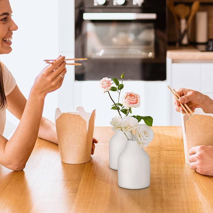 Ceramic Vase-Dry Flower Vases for Home Decor Flower Vase for Modern Farmhouse,Living Room Decoration Ideal Shelf Décor, Table Décor, Bookshelf, Mantle, Entryway (White-Straight vase)